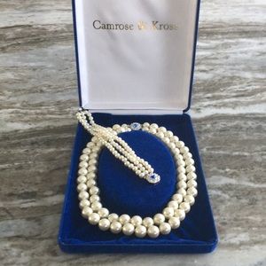 Jacqueline Bouvier Kennedy Faux Pearl 2pc Set